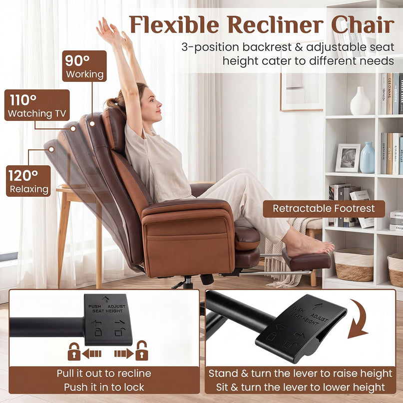 Giantex Big & Tall Office Chair with Adjustable Armrest