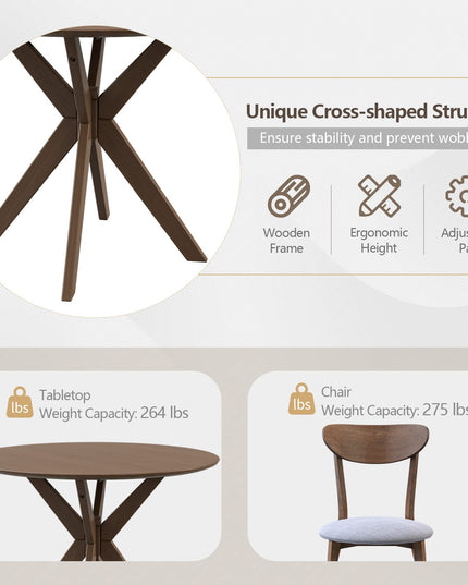 3 Piece Dining Table and Chair Set - Giantex