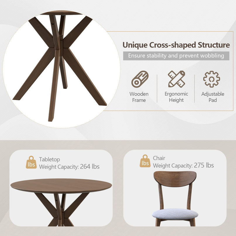3 Piece Dining Table and Chair Set - Giantex