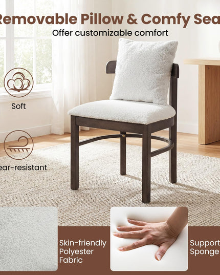 Giantex Upholstered Kitchen Chairs w/Removable Pillow