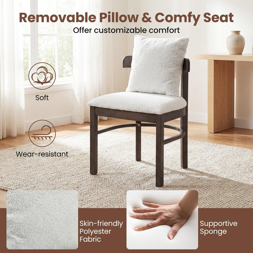 Giantex Chaises de cuisine rembourrées avec oreiller amovible