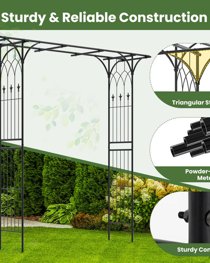 Giantex Metal Garden Arbor with Trellis