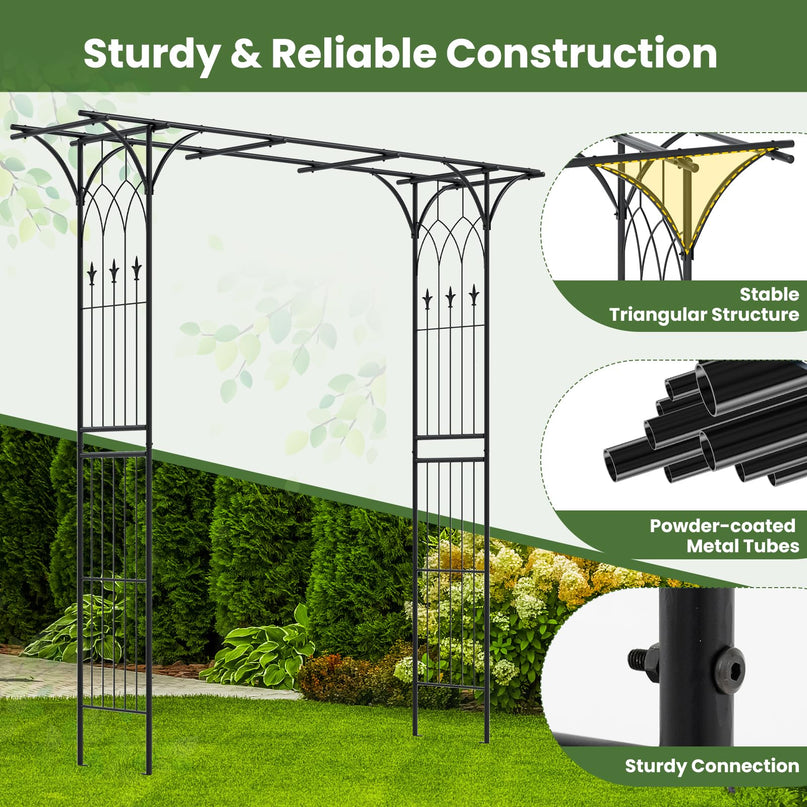 Giantex Metal Garden Arbor with Trellis