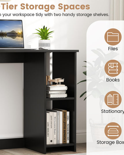 Giantex Small Desk with Storage for Small Spaces