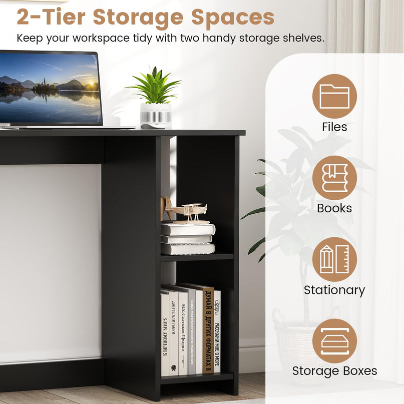 Giantex Small Desk with Storage for Small Spaces
