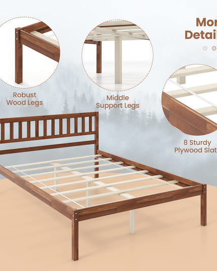 Giantex Wood Bed Frame with Headboard