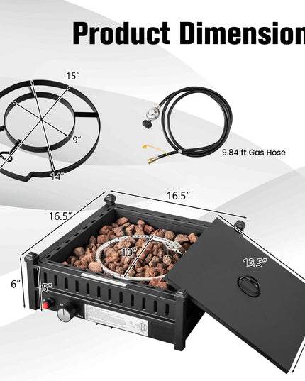 Giantex Outdoor Tabletop Fire Pit - 16.5 Inch Propane Fire Pit