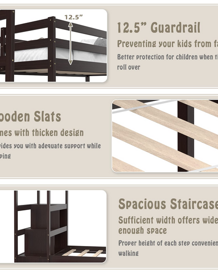 Giantex Twin-Over-Twin Bunk Bed with Trundle