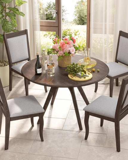 Giantex Wood Dining Chairs Set of 2/4, Farmhouse Upholstered Kitchen Chairs w/Rubber Wood Frame