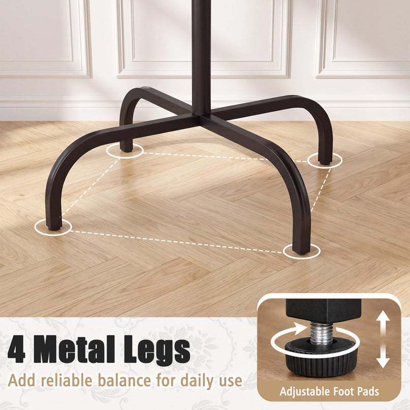 GIANTEX Metal Coat Rack Freestanding with 16 Hooks & 4 Legs