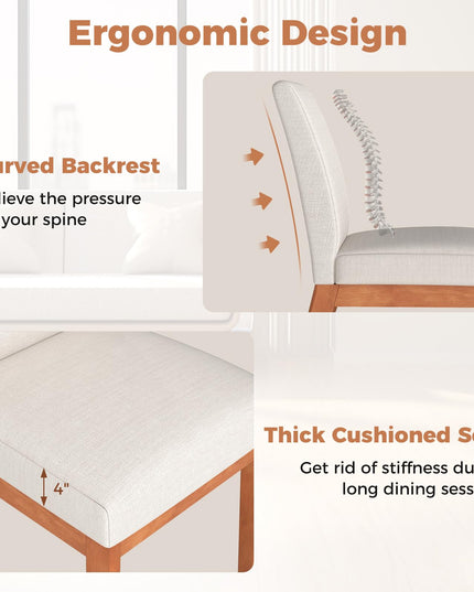 Giantex Upholstered Dining Chairs Set of 2/4 for Dining Room