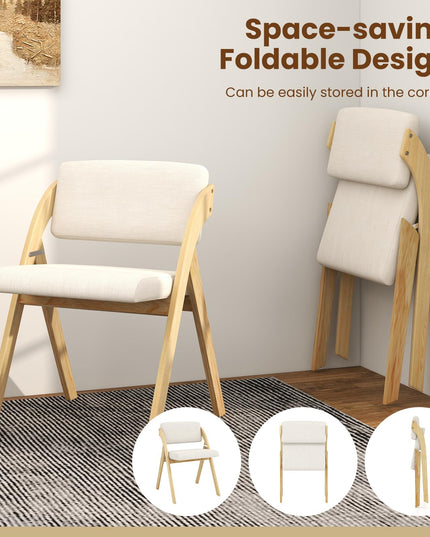 Giantex Folding Dining Chairs Set, Portable Kitchen Chairs with Padded & Seat Backrest