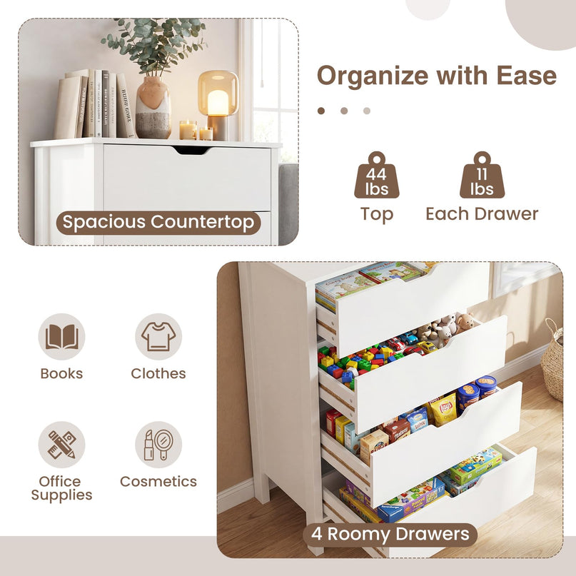 Meuble de rangement Giantex à 4 tiroirs profonds pour salon