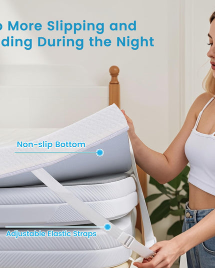 Giantex 3 Inch Twin Memory Foam Mattress Topper, Cooling Gel Infused Topper with Removable Cover