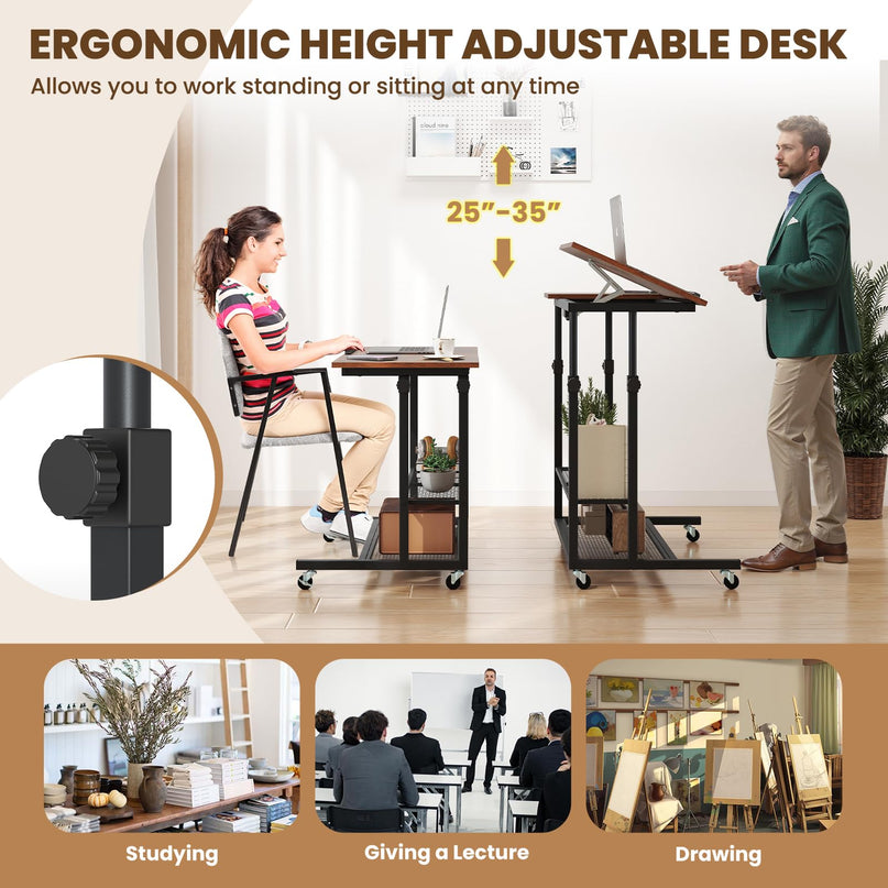 Giantex Mobile Standing Desk for Small Space