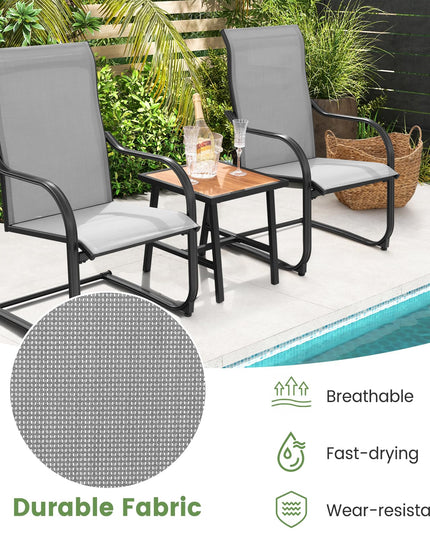 Giantex Patio Chairs, High Back Outdoor Chairs w/Sled Base, All Weather Fabric