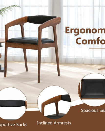 Giantex Modern Accent Chair - PU Leather Upholstered Armchairs w/Cozy Backrest & Padded Seat Cushion