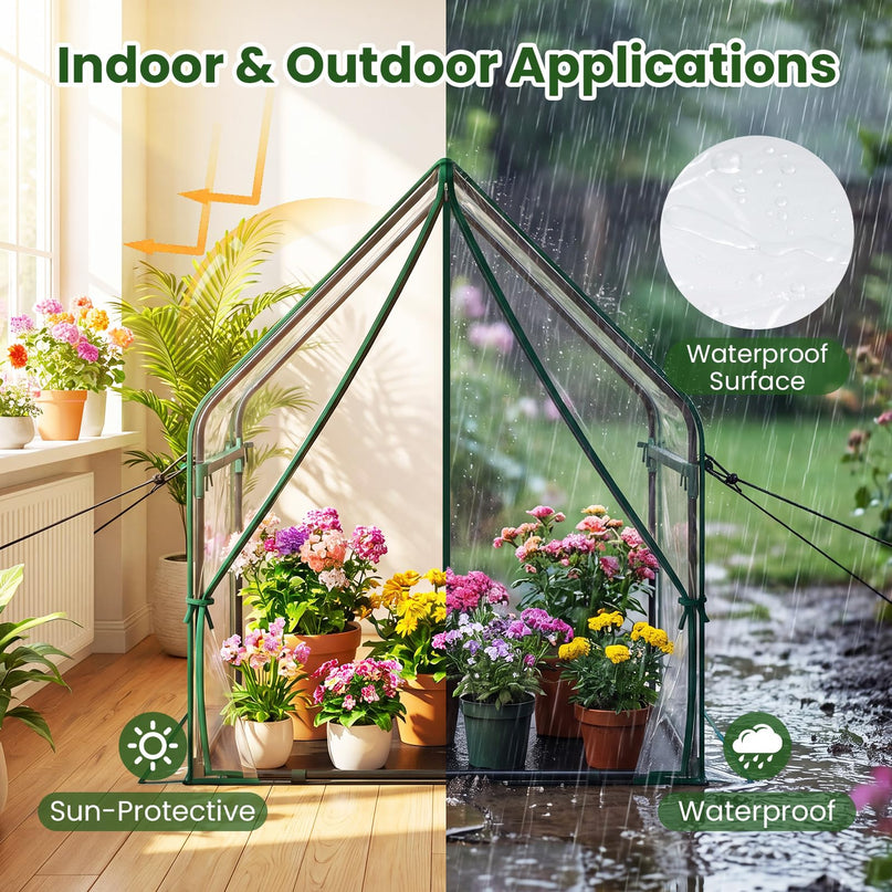 Giantex Mini Greenhouse with Sturdy Metal Frame