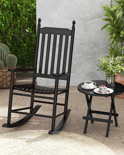 Giantex Outdoor Rocking Chair Set, All Weather Patio Rocker w/Solid Rocking Base & High-Back