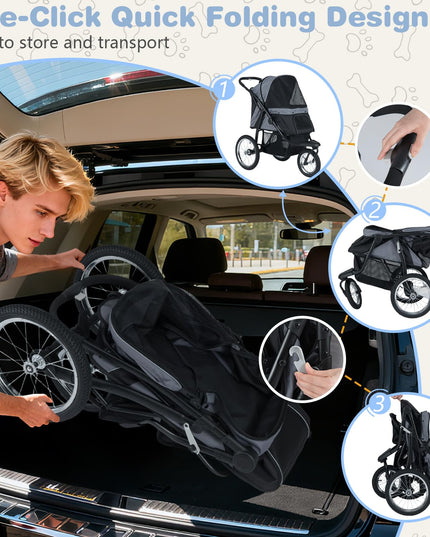 Giantex Dog Stroller for Small & Medium Dogs Cats Foldable Pet Stroller