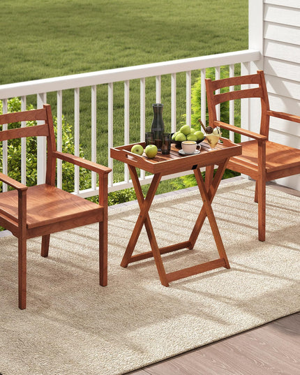Giantex Outdoor Side Table with Removable Tray Top