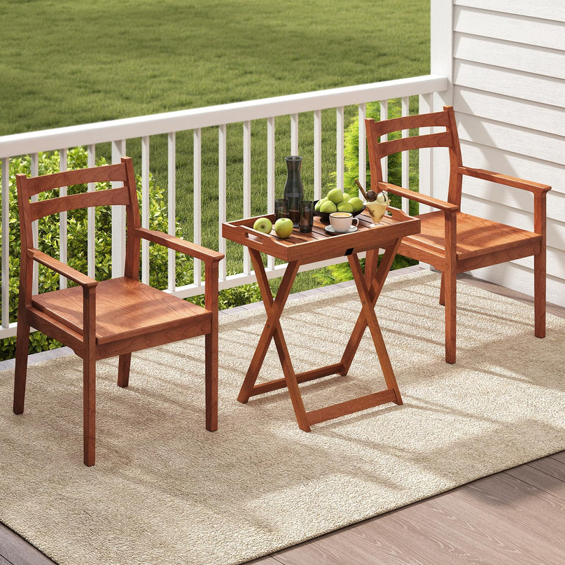 Giantex Outdoor Side Table with Removable Tray Top