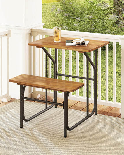 Giantex Single Picnic Table Bench Set with Rectangular Tabletop