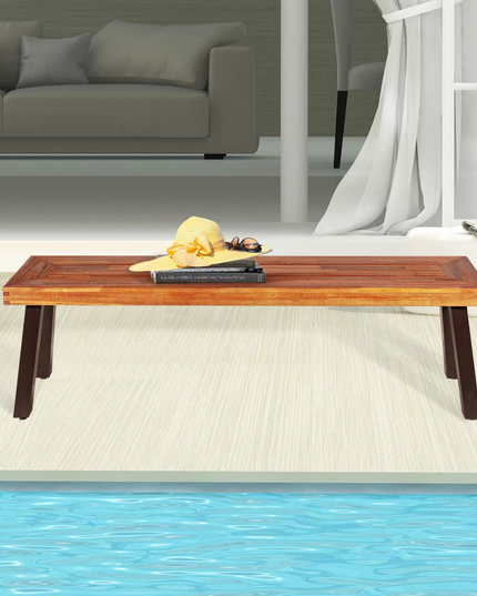 Giantex Set of 2 Outdoor Bench, Acacia Wood Patio Seating (2)