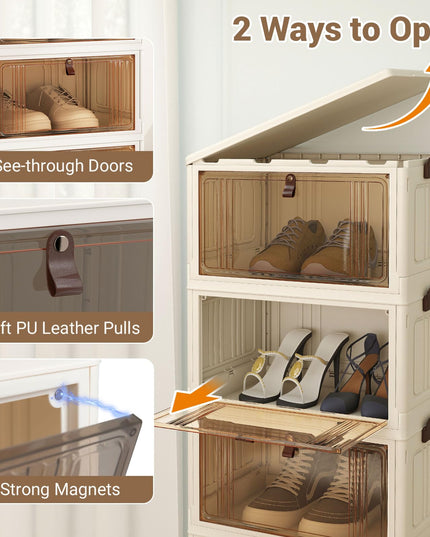 Giantex 6/4-Tier Plastic Storage Bins with Lid for Living Room