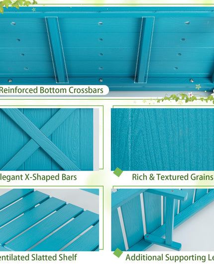 Giantex HIPS Raised Garden Bed, Elevated Planter Box w/Legs, Storage Shelf, Drain Holes