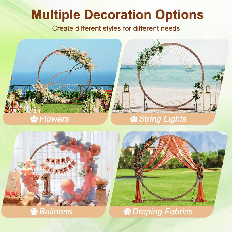 Giantex 7.4 FT Round Solid Wood Arbor for Ceremony Wedding Backdrop Stand