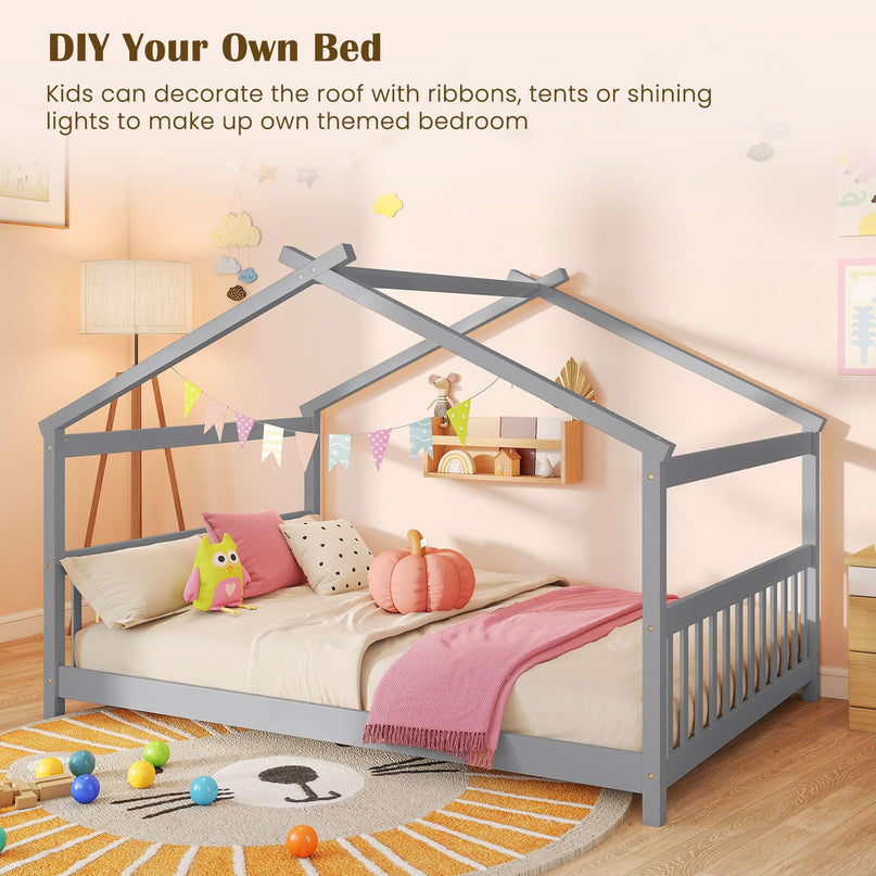 Giantex Full Size Floor Bed for Kids Teens Girls Boys