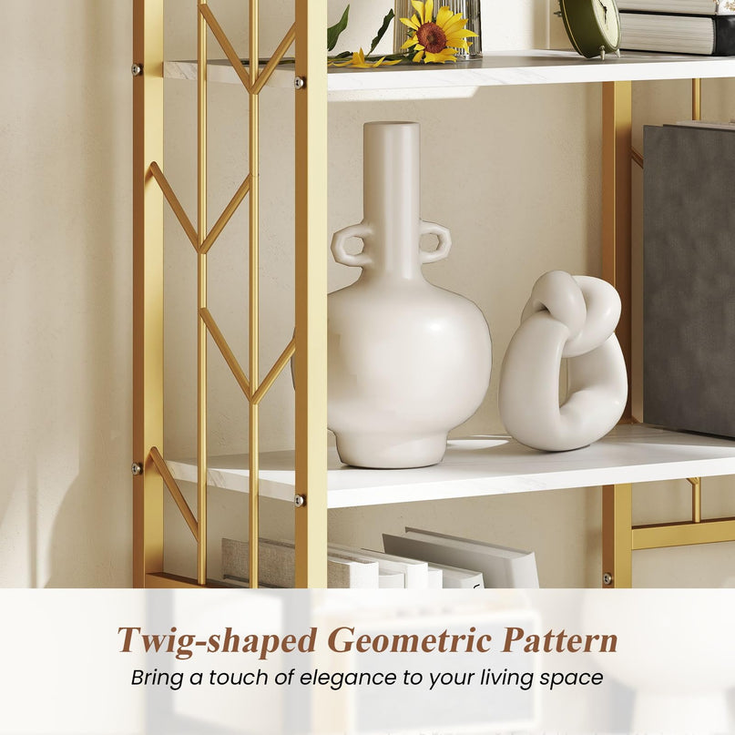 Giantex 6-Tier Bookshelf Modern Geometric Bookcase
