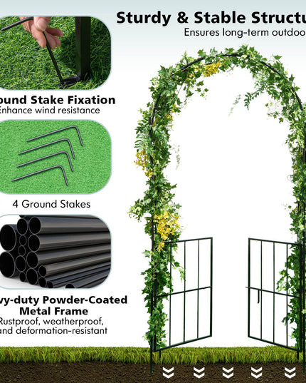 Giantex Garden Arbor Trellis with Door