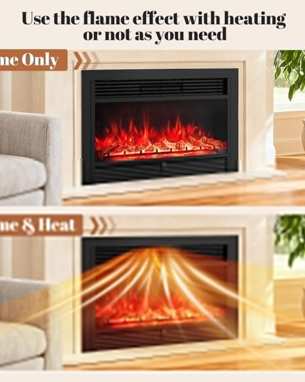Insert de cheminée électrique Giantex 36" avec télécommande, 2 modes de chauffage et minuterie de 8h