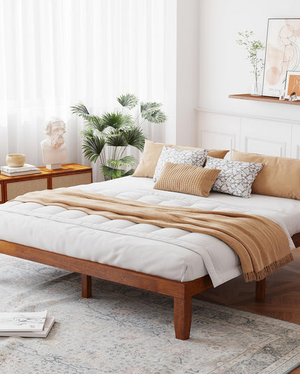 No Box Spring Needed 14 Inch Solid Wood Platform Bed Frame