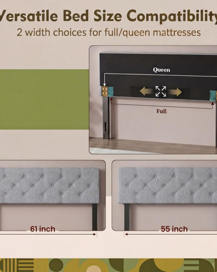 Giantex Linen Upholstered Headboard with Wood Support Legs