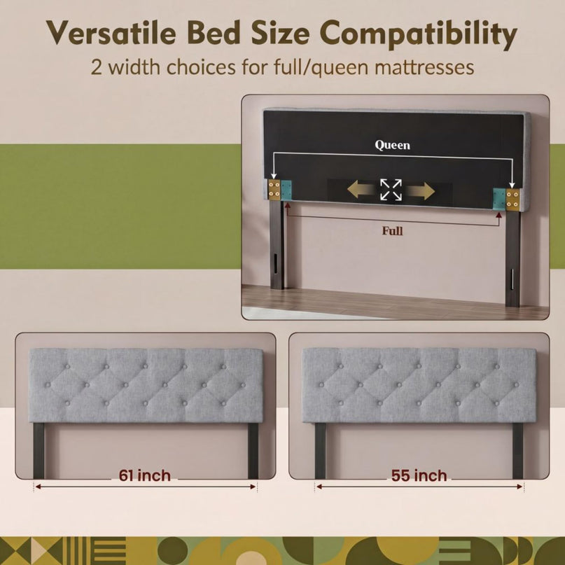Giantex Linen Upholstered Headboard with Wood Support Legs