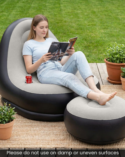 Giantex Inflatable Chair with Ottoman for Adults