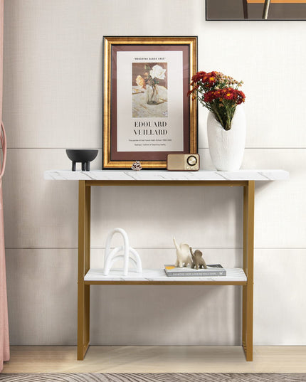 Giantex Console Table Sofa Table - 48" Faux Marble Entryway Table