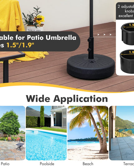 Giantex Umbrella Base Stand, Sand Water Filled Umbrella Holder for 1.5''-1.9'' Umbrella Poles, Build-in Handle
