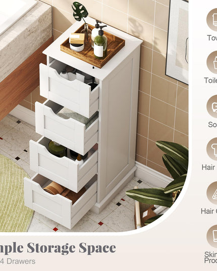 Giantex Bathroom Storage Cabinet with 4 Drawers for Hallway
