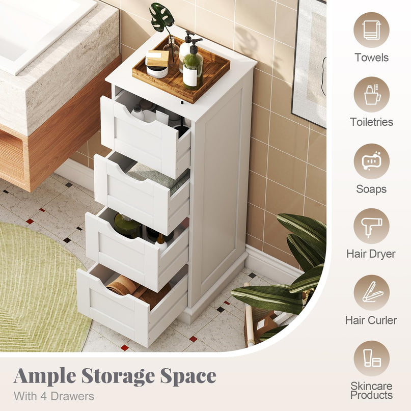 Giantex Bathroom Storage Cabinet with 4 Drawers for Hallway