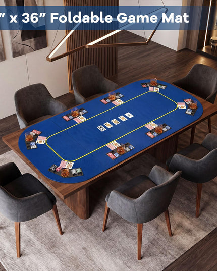 Giantex 79 x 36 Inch Poker Table Top | Foldable 8 Player Texas Holdem Poker Table Topper w/Carry Bag