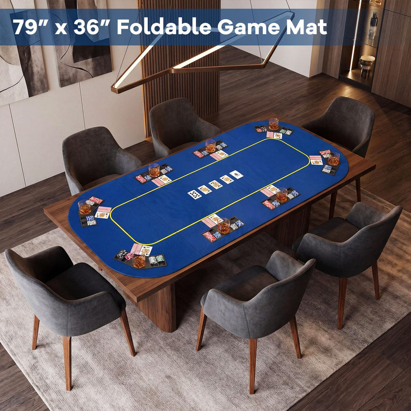 Giantex 79 x 36 Inch Poker Table Top | Foldable 8 Player Texas Holdem Poker Table Topper w/Carry Bag