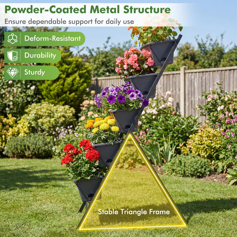 Giantex 5-Tier Vertical Garden Planter w/Drainage System & Removable Tray (1/2)