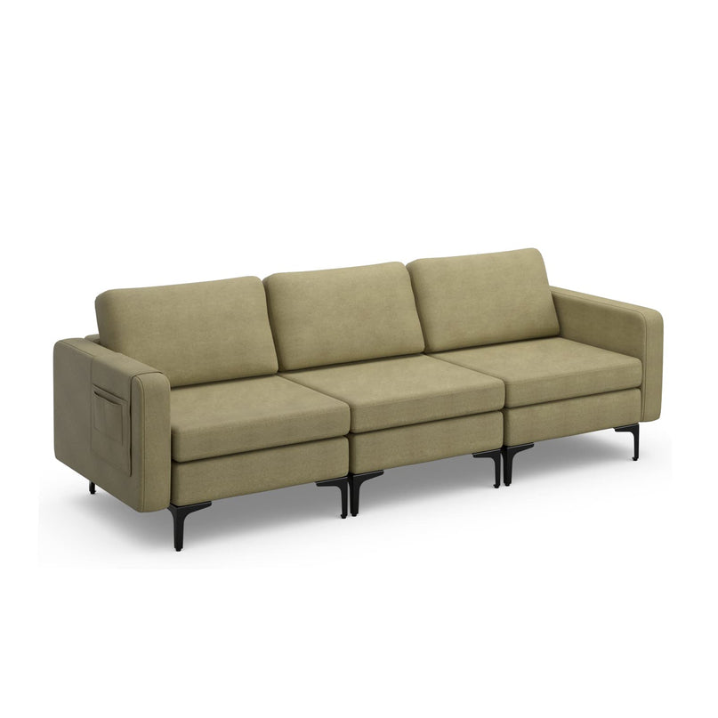 Giantex 3 Seat Sectional Sofa Couch, 94.5" L Modular Sleeper