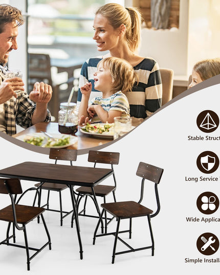 Giantex Rectangular Dining Table - Industrial Kitchen Table