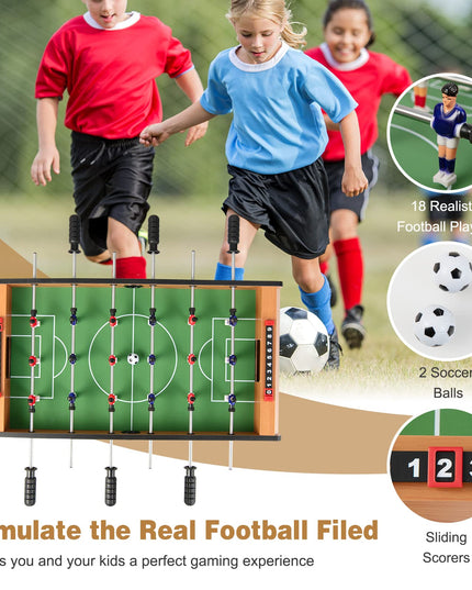 Giantex 27" Foosball Table, Easily Assemble Wooden Soccer Game Table Top w/ Footballs