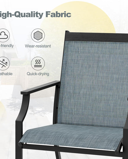 Giantex Patio Chairs Set of 2, All Weather Resistant Outdoor Chairs for Front Porch Lawn Garden Yard